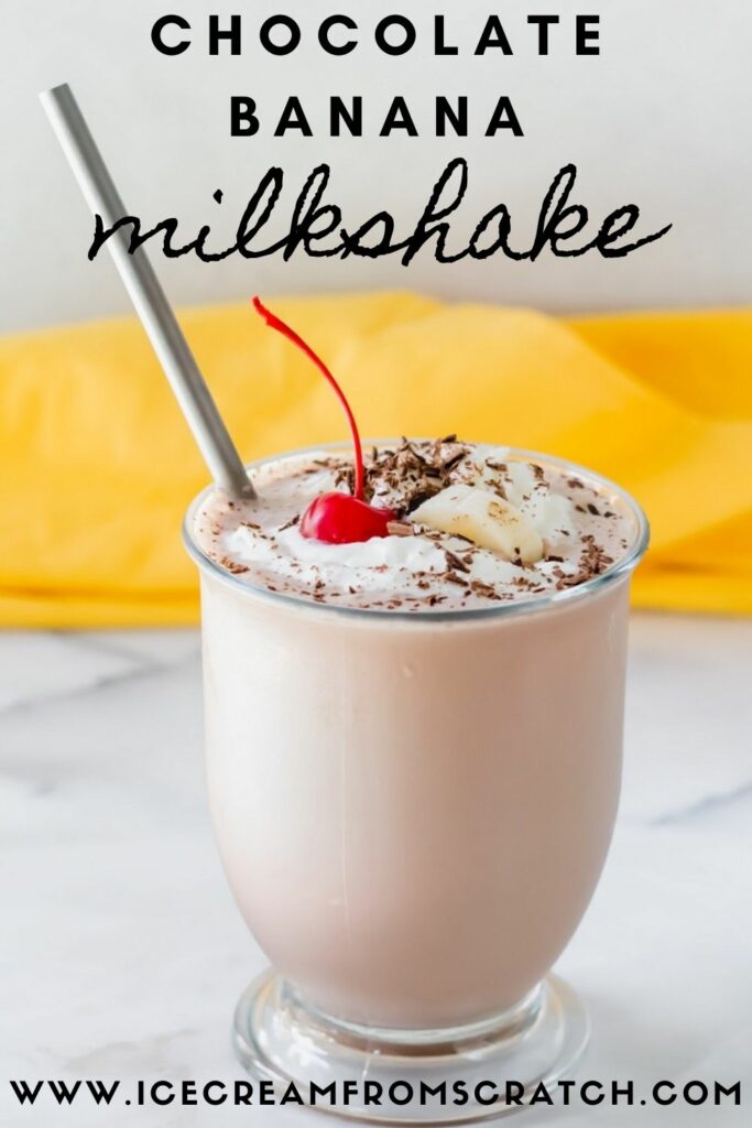 pinterest pin collage for chocolate banana milkshakes