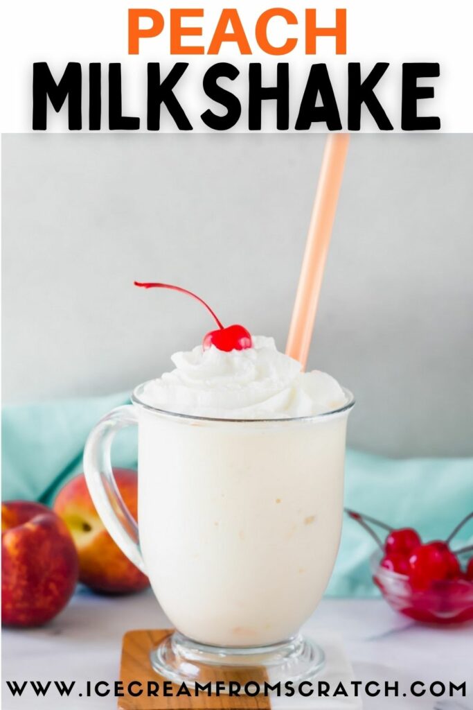 pinterest pin collage for peach milkshake