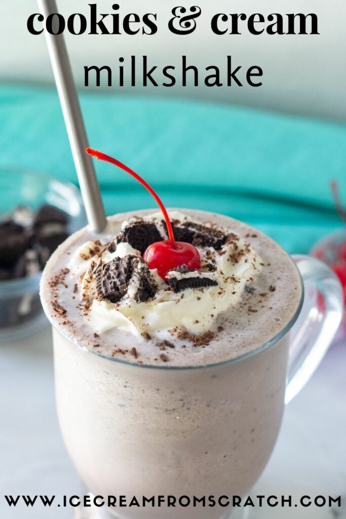 pinterest pin collage for cookies and cream milkshake