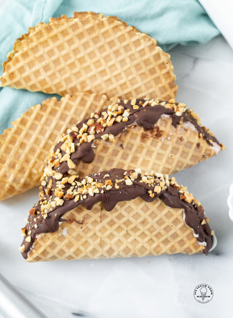 close up of two choco tacos