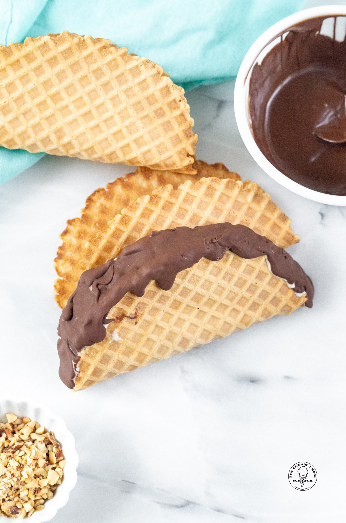 chocolate on top of a choco taco