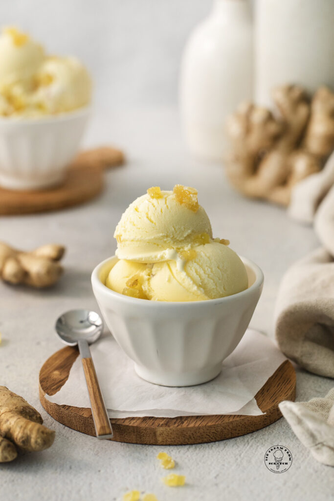a bowl of ginger ice cream.