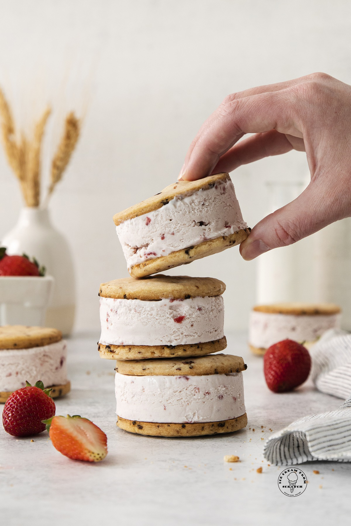 Easy Strawberry Ice Cream Sandwiches