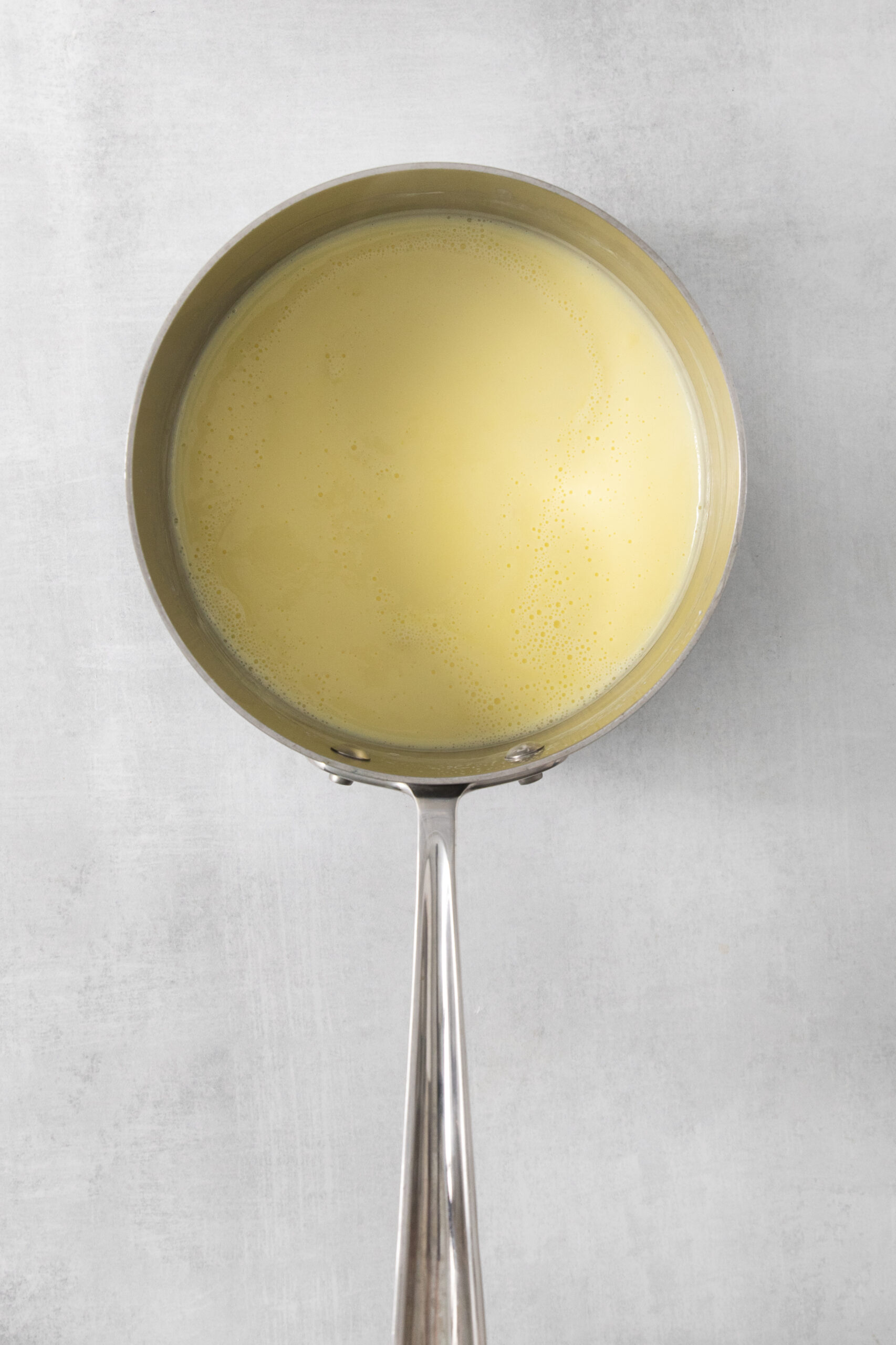 milk and salt in a saucepan