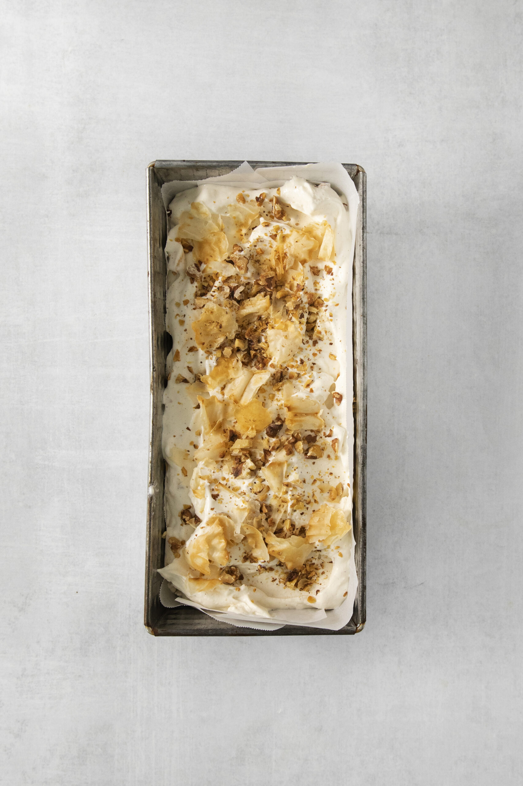 baklava ice cream in a loaf pan