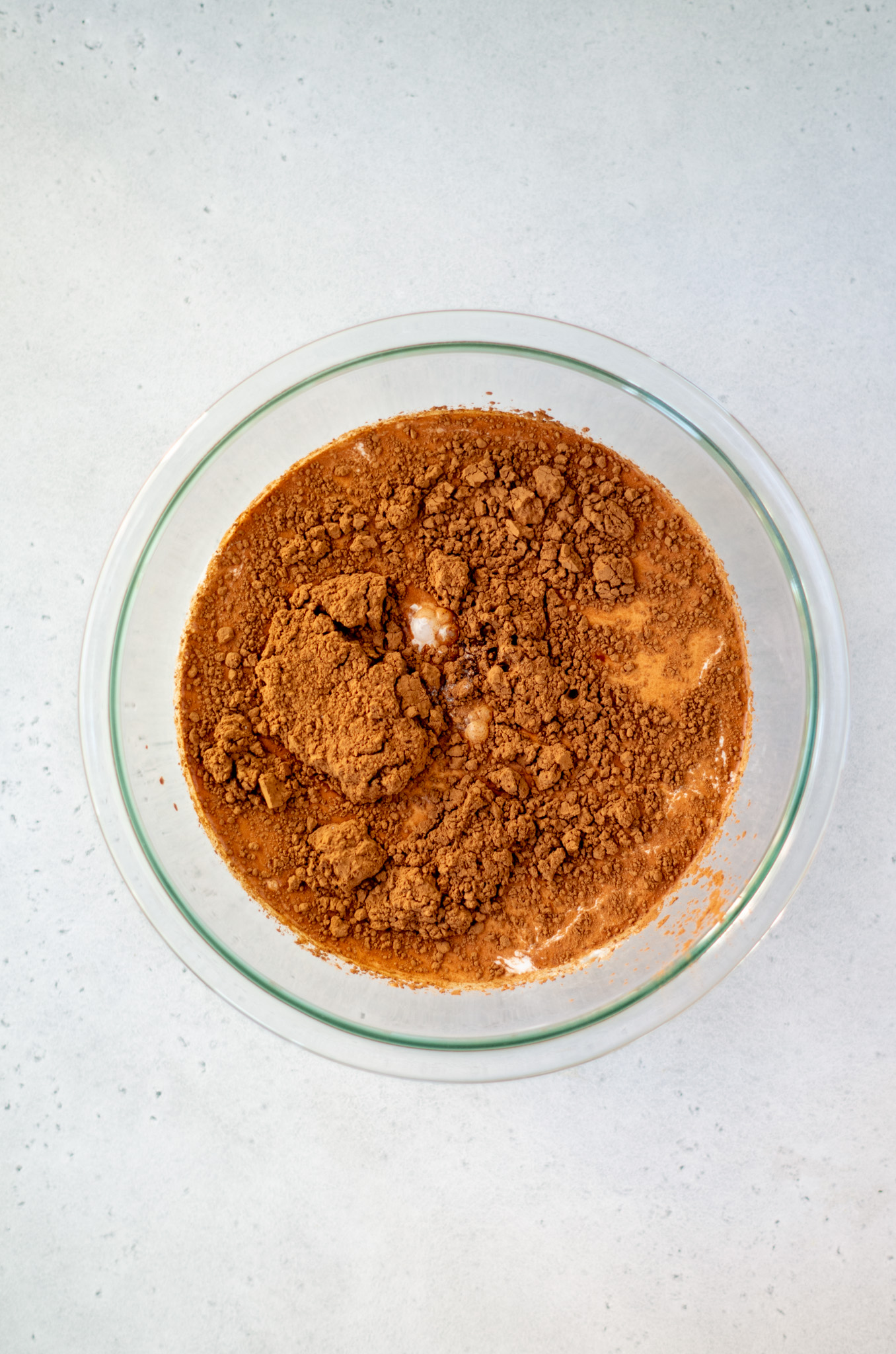 cocoa, cream, milk, salt, vanilla in a bowl